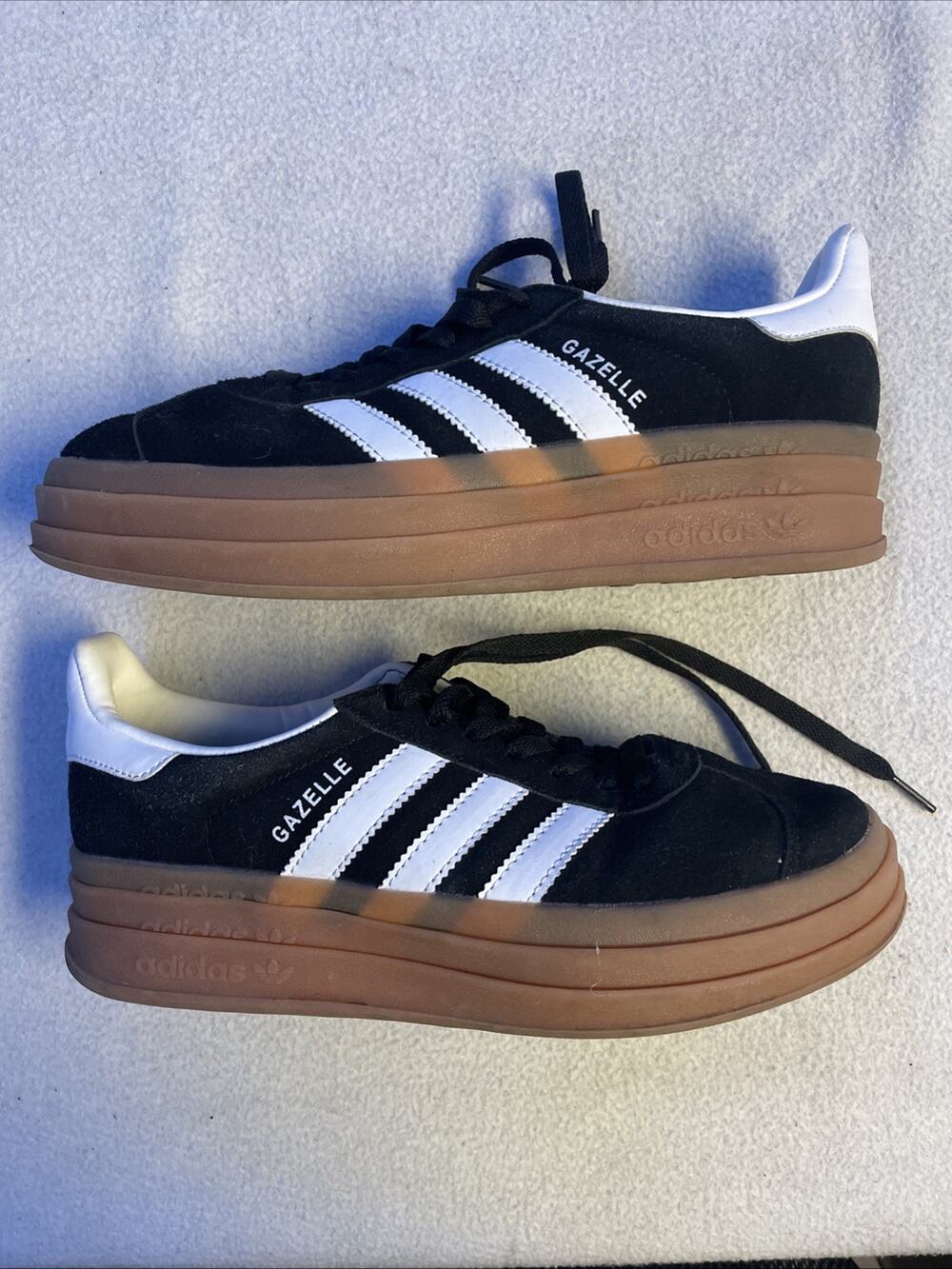 Adidas Gazelle Bold Sneakers Black White Gum Women's US 7 School Shoes